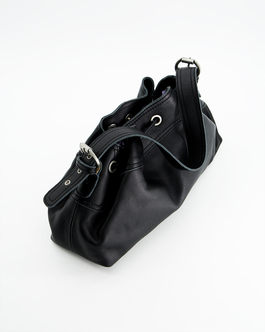 Black leather bag - Pomelie