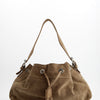 Leather bucket bag with adjustable closure - Pomelie