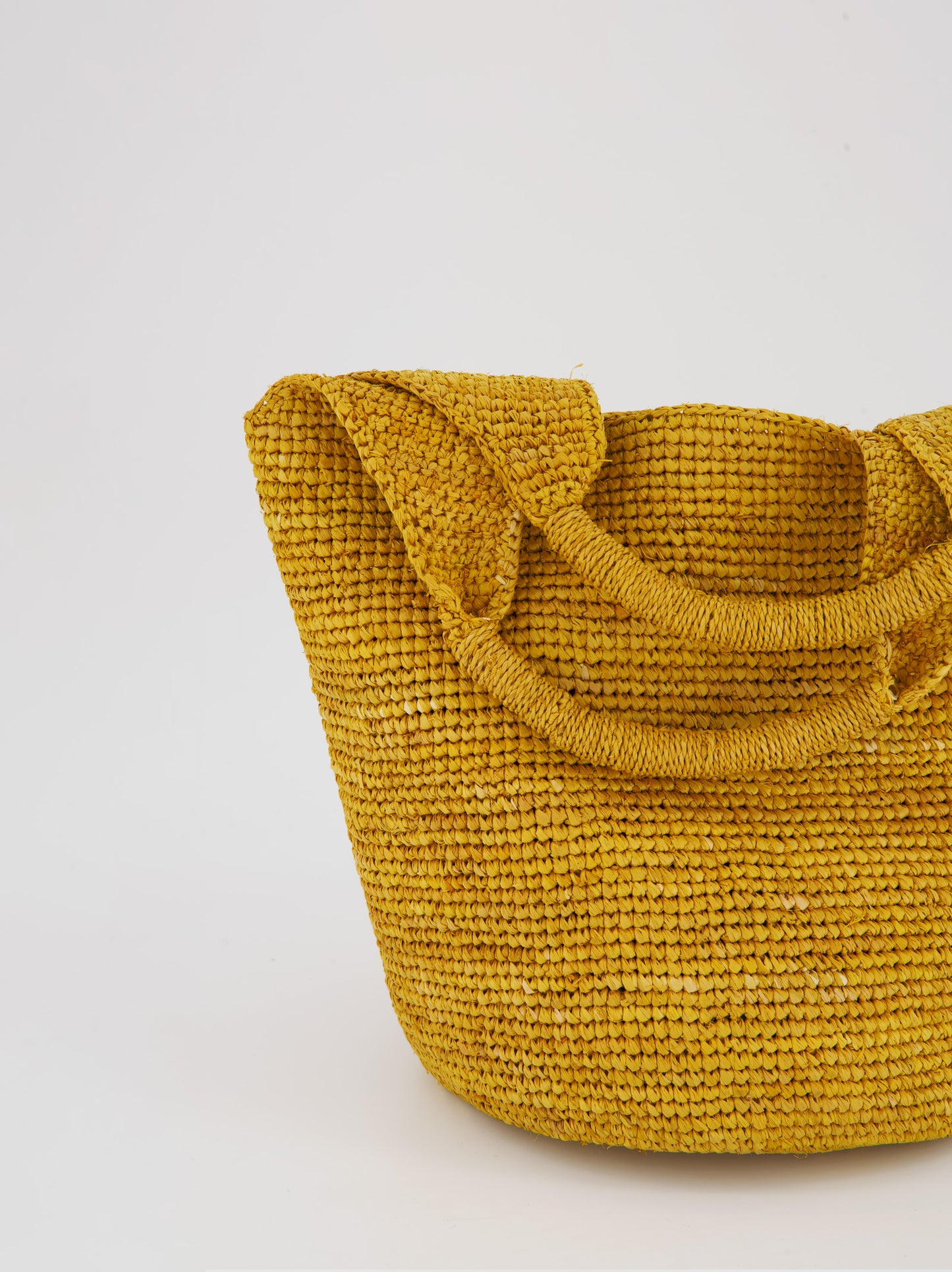 Bolso de rafia trenzada amarillo - Hanae