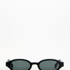 Gafas de sol ovaladas negras con lente verde - Newcom