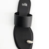Sandalias planas de piel toe-ring negro - Fraser