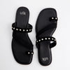 Sandalias negras depiel con tachuelas - Barroca