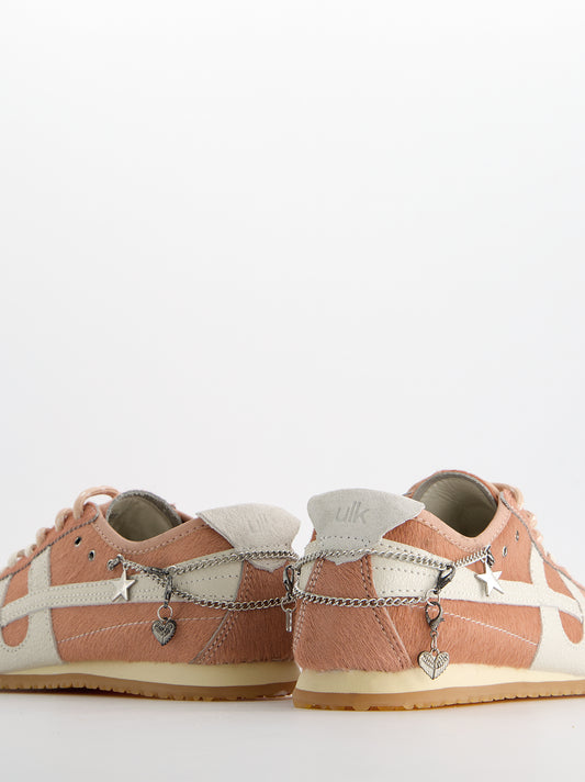 Vintage furry slippers with charms - Onix