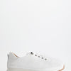 Zapatillas blancas en piel con cordones elásticos 032 001