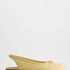 Leather backless tabi ballet flats - Kale