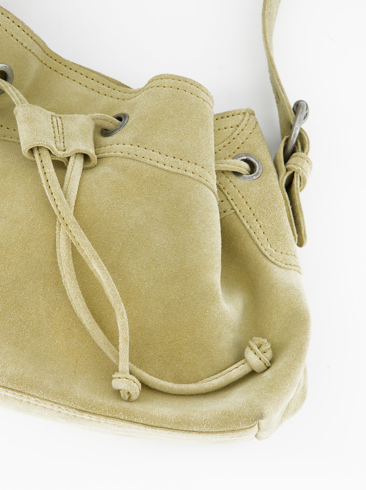 Yellow leather bucket bag - Pomelie