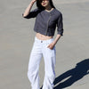 Jeans de pernera curva blanco - Jones