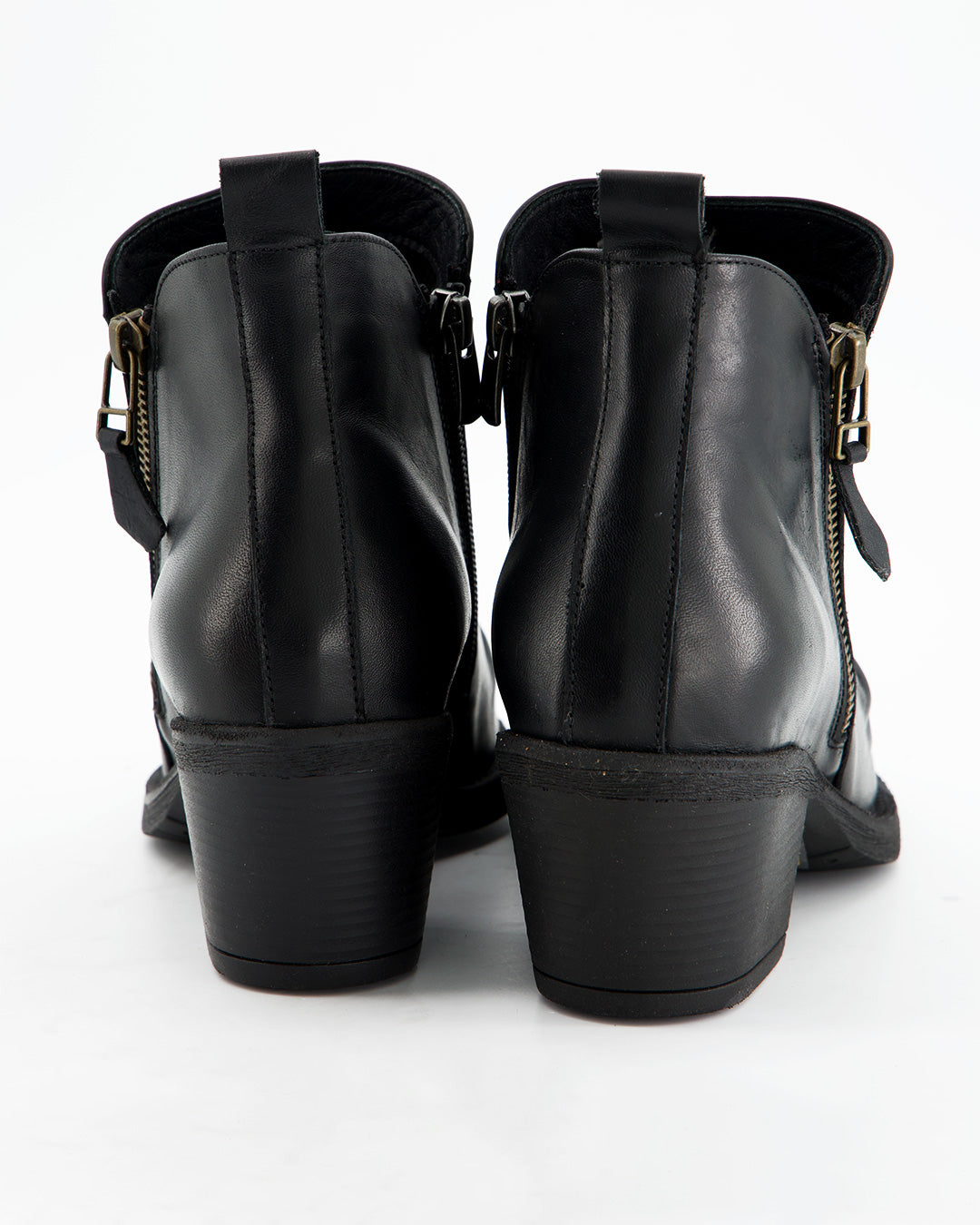 Botines efecto arrugado negros - Plik