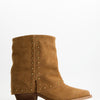 Suede cowboy ankle boots with studs - Conar