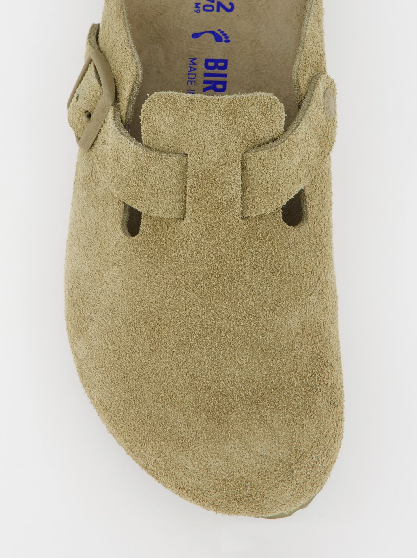 Zuecos bio de ante Birkenstock Boston con plantilla blanda
