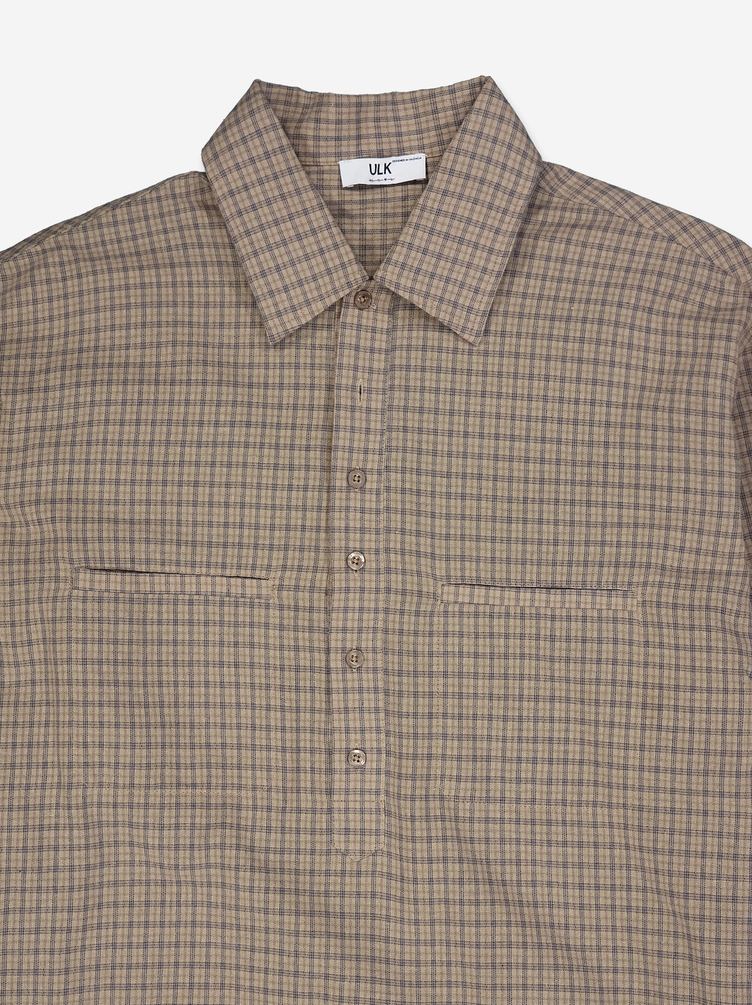 Camisa cuadros media botonadura detalle bolsillos Beto