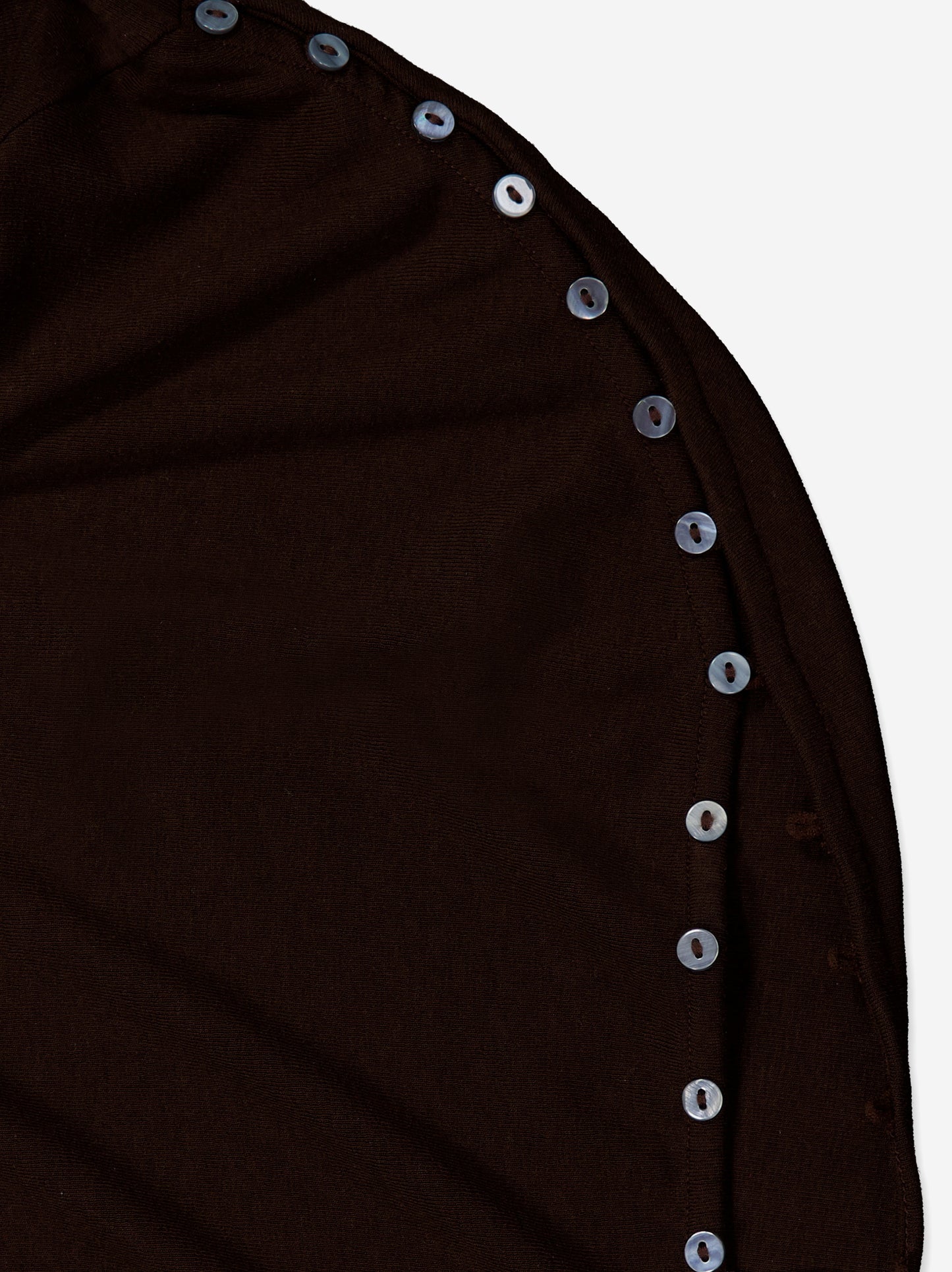 Brown long-sleeve shirred top - Xiquet