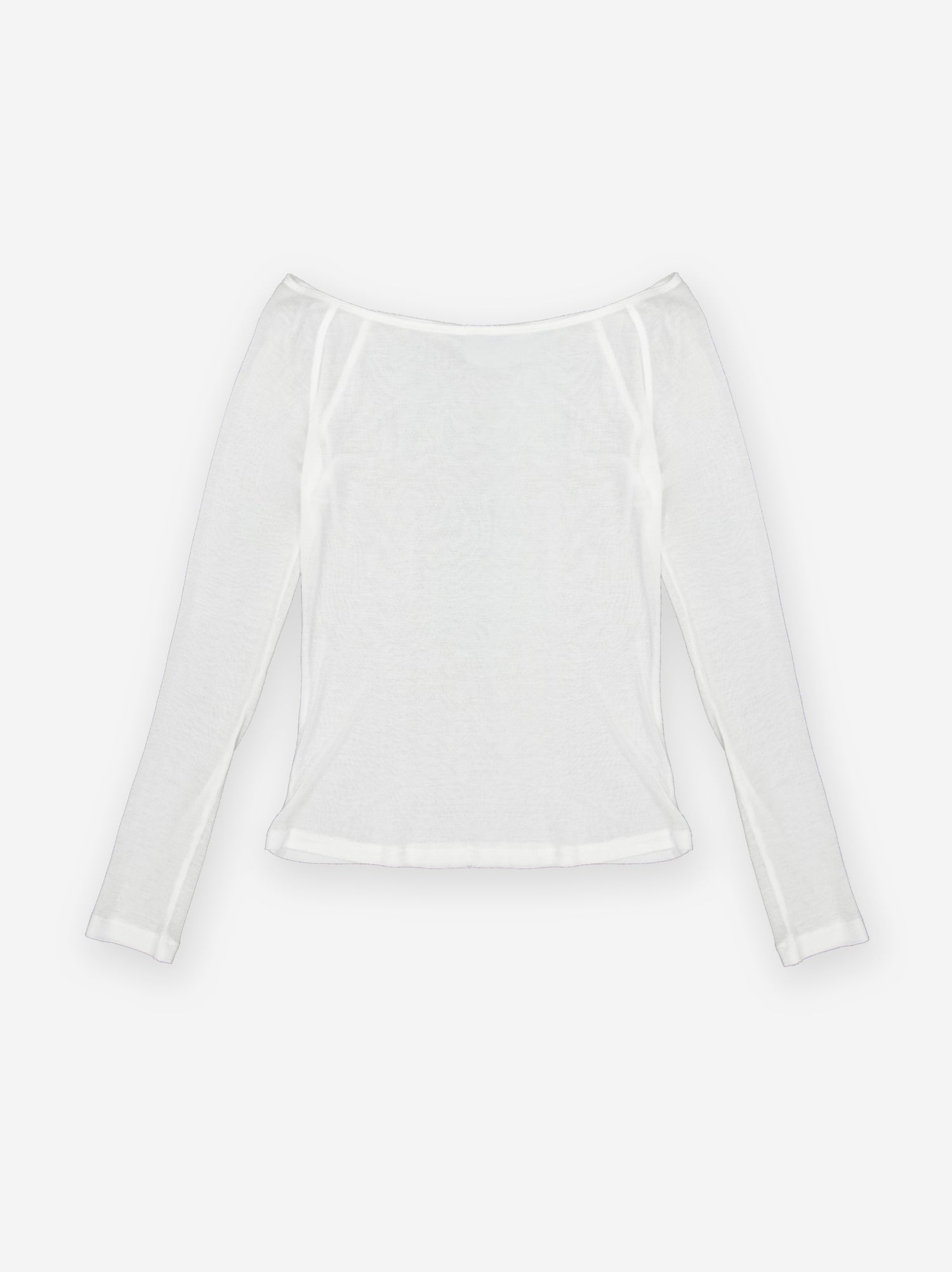 Camiseta semitransparente con cuello de barco - Tana