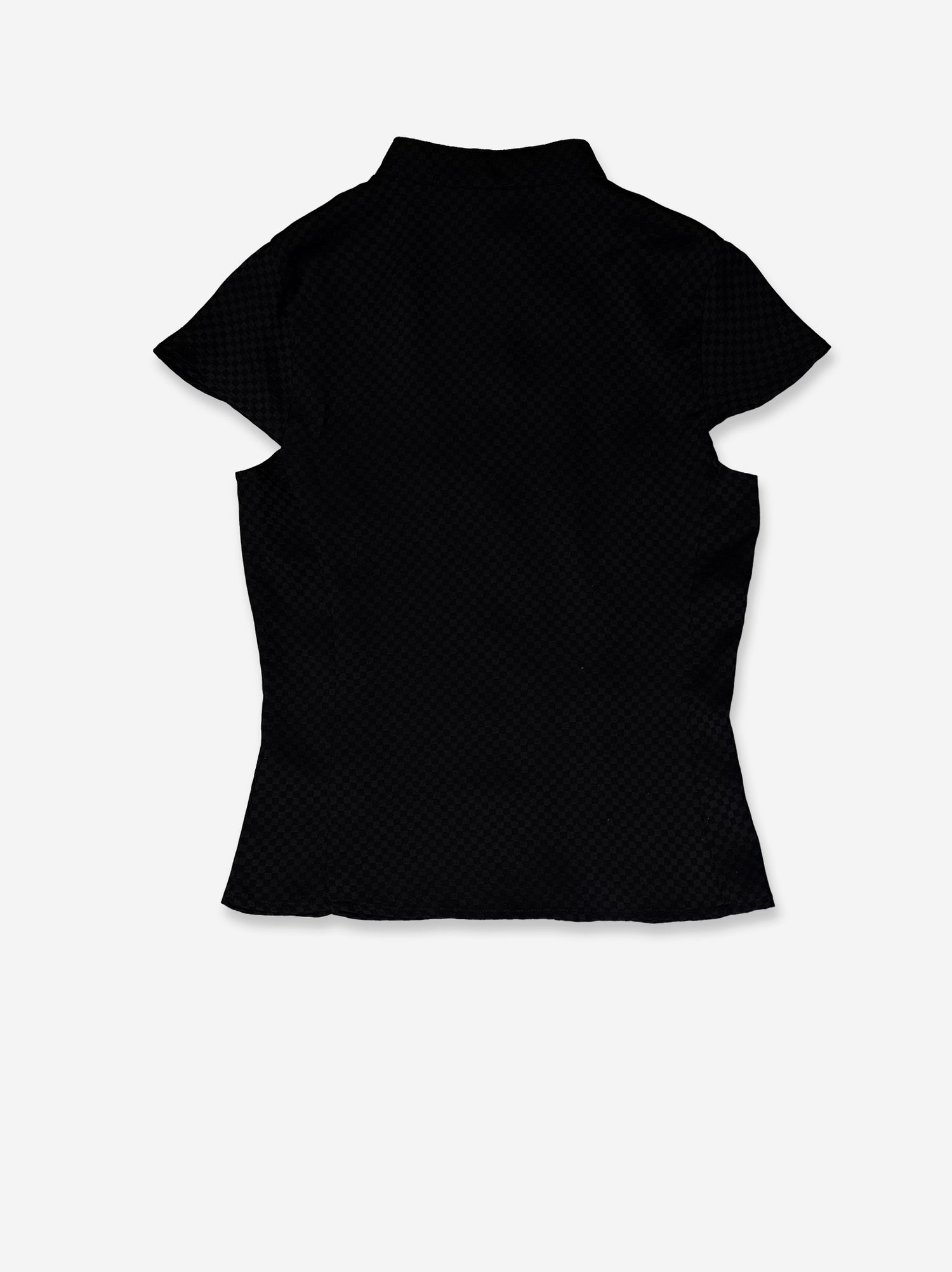 Camisa satinada negra con estampado jacquard - Rin