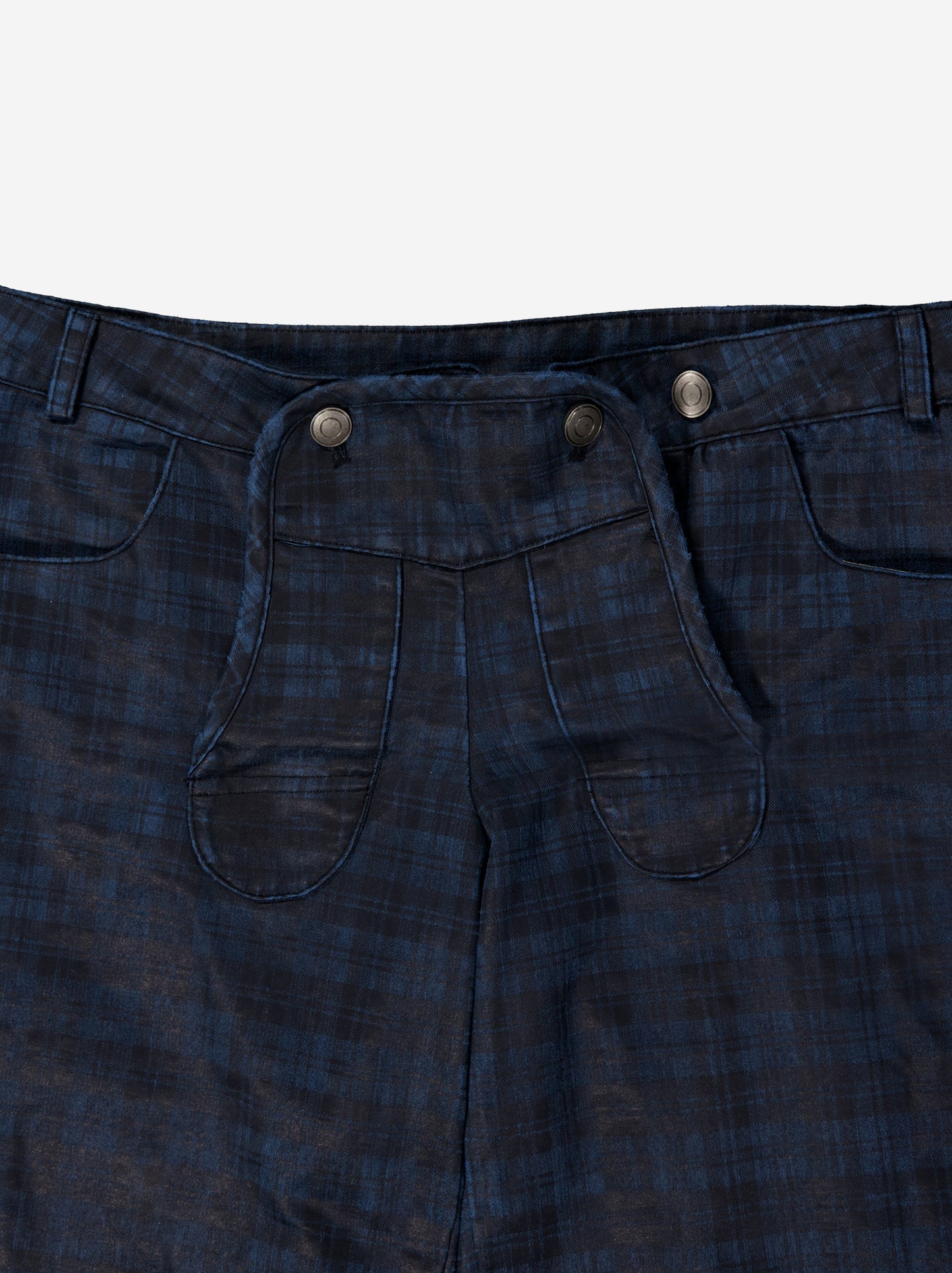 Bermudas de cuadros azul con botones - Vilna