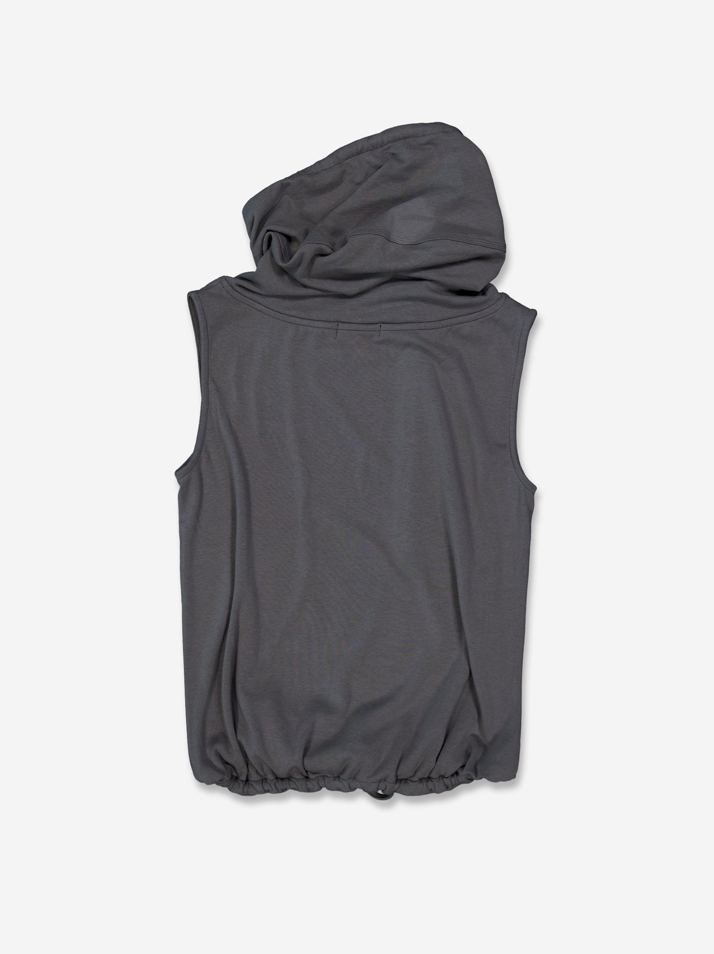 Asymmetric-neck vest with hood - Two