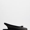 Leather backless tabi ballet flats - Kale