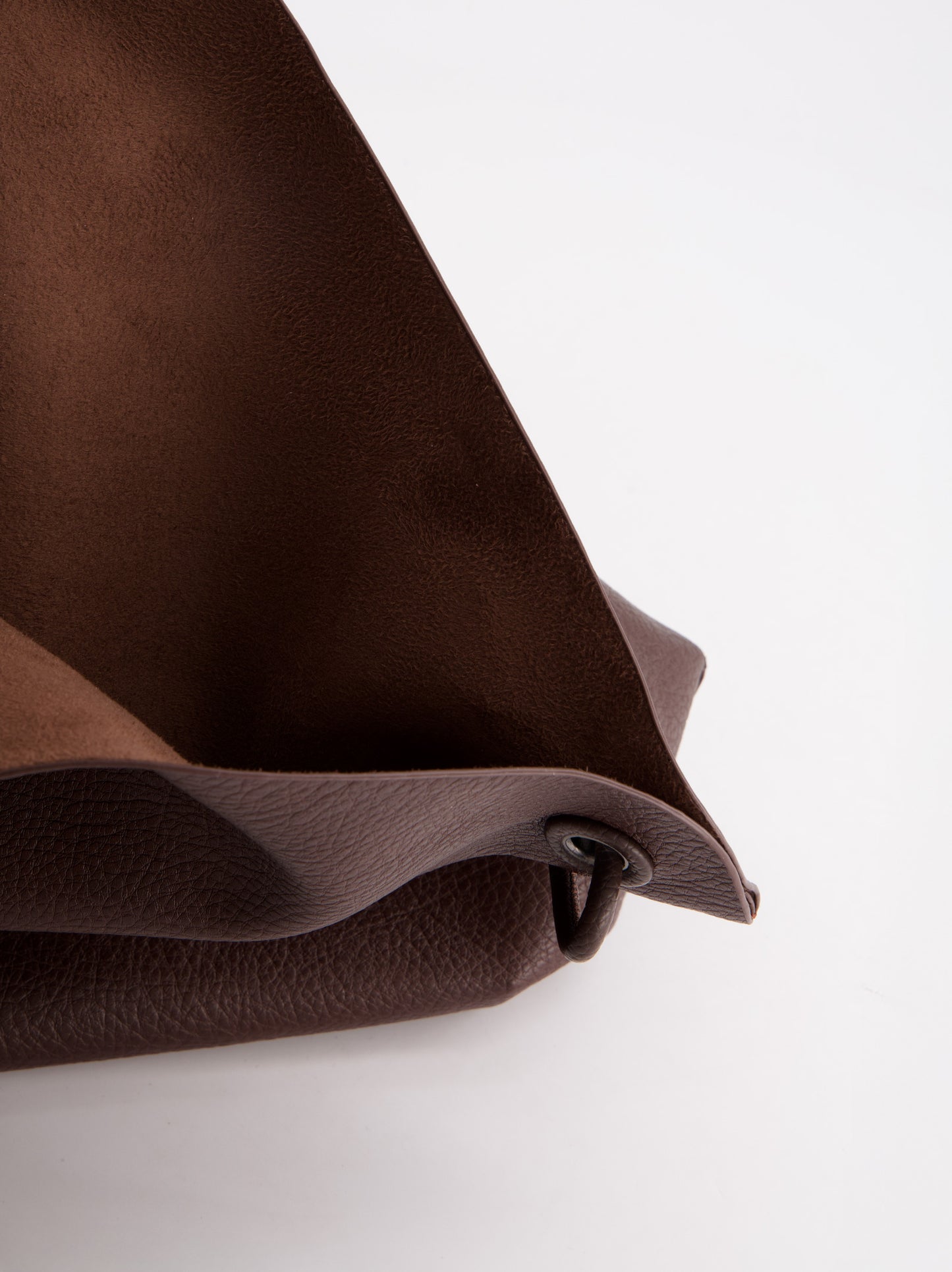 Bolso De Piel Marrón De Diseño Minimalista -Tiza