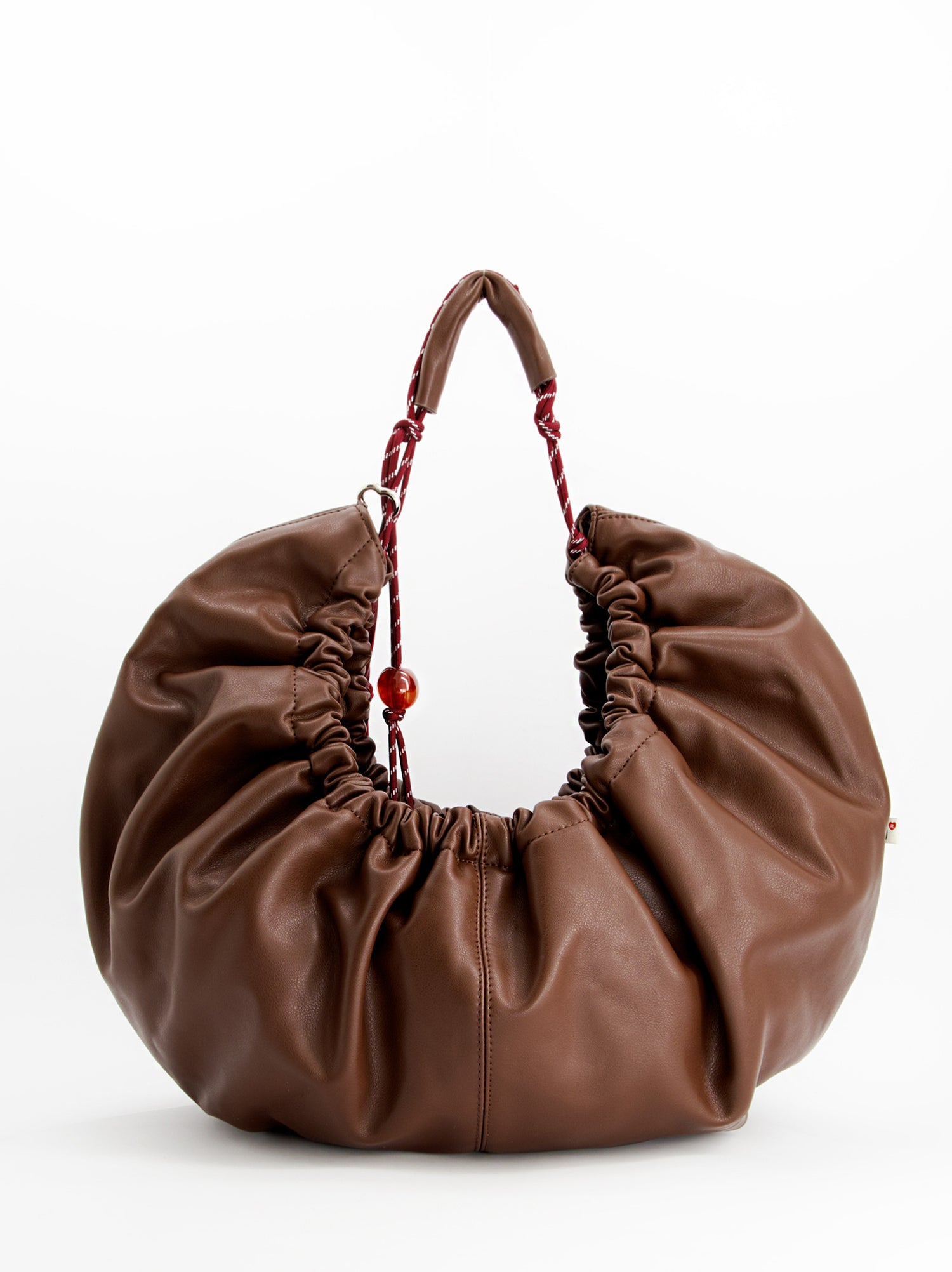 Bolso marrón fruncido efecto piel - Bolor