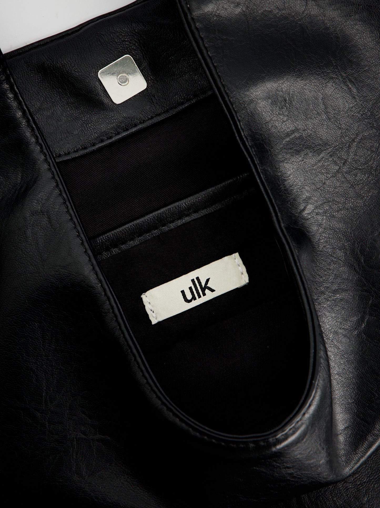 Black faux leather hobo bag - ULK Oluv