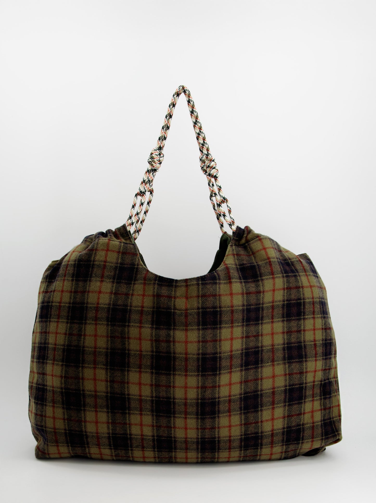 Plaid tote bag with charms - ULK Rever