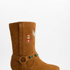 Boho style suede flat ankle boots - ULK Doha