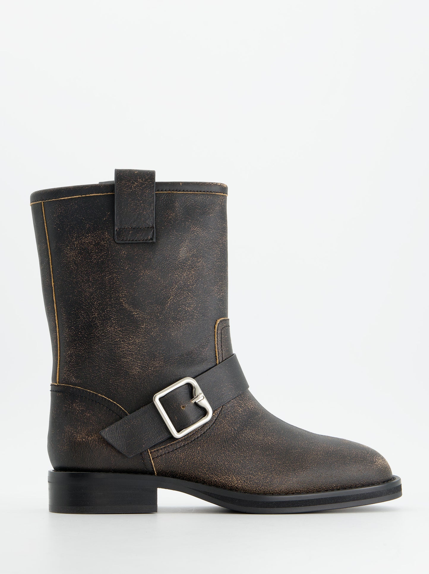 Bota biker marrón efecto envejecido - Cybellow