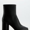 Black Leather Tabi Boots - Glace