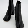 Black Leather Tabi Boots - Glace