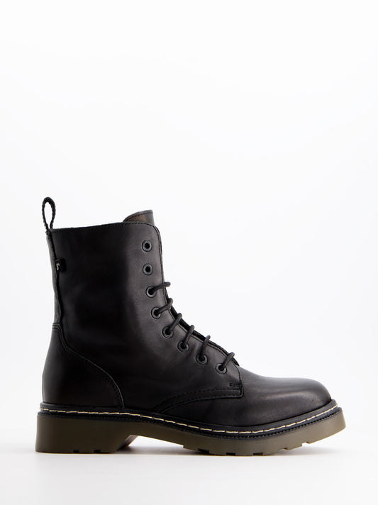 Black leather military boots - Fanny