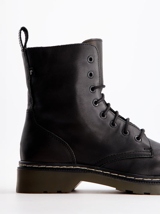 Black leather military boots - Fanny