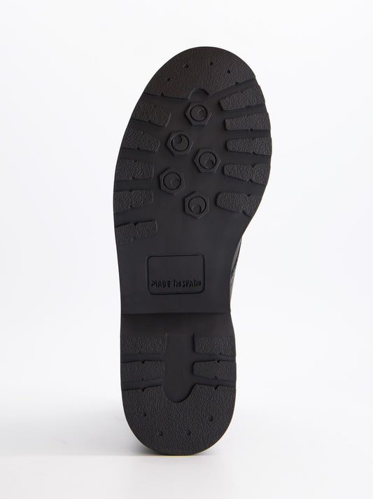 Black leather military boots - Fanny