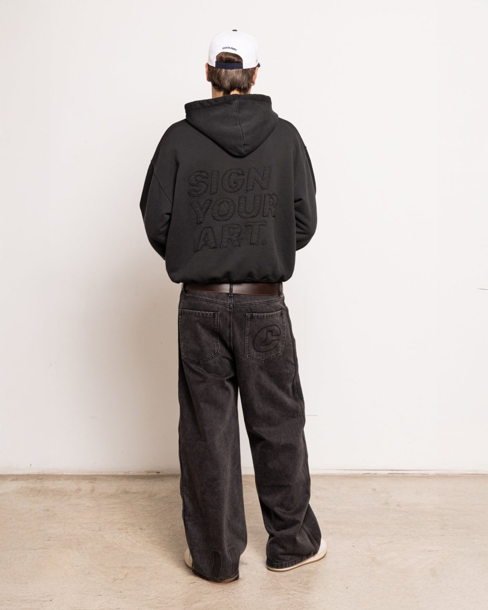 Coolway Washed Black Hoodie - Sudadera con capucha