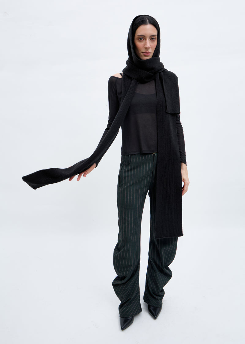 Pantalón de Pinzas Negro con Raya Diplomática - Virginia