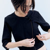 Chaqueta de lino asimétrica estilo oriental - Lupe