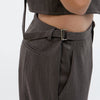 Brown pinstripe straight-leg trousers - Vitopants
