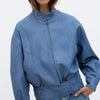 Blue Faux Leather Jacket - Estel