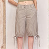 Bermuda beige de rayas con bajo ajustable - Brava
