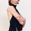 Top negro halter detalle botones - Lola