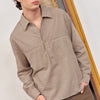 Camisa cuadros media botonadura detalle bolsillos Beto