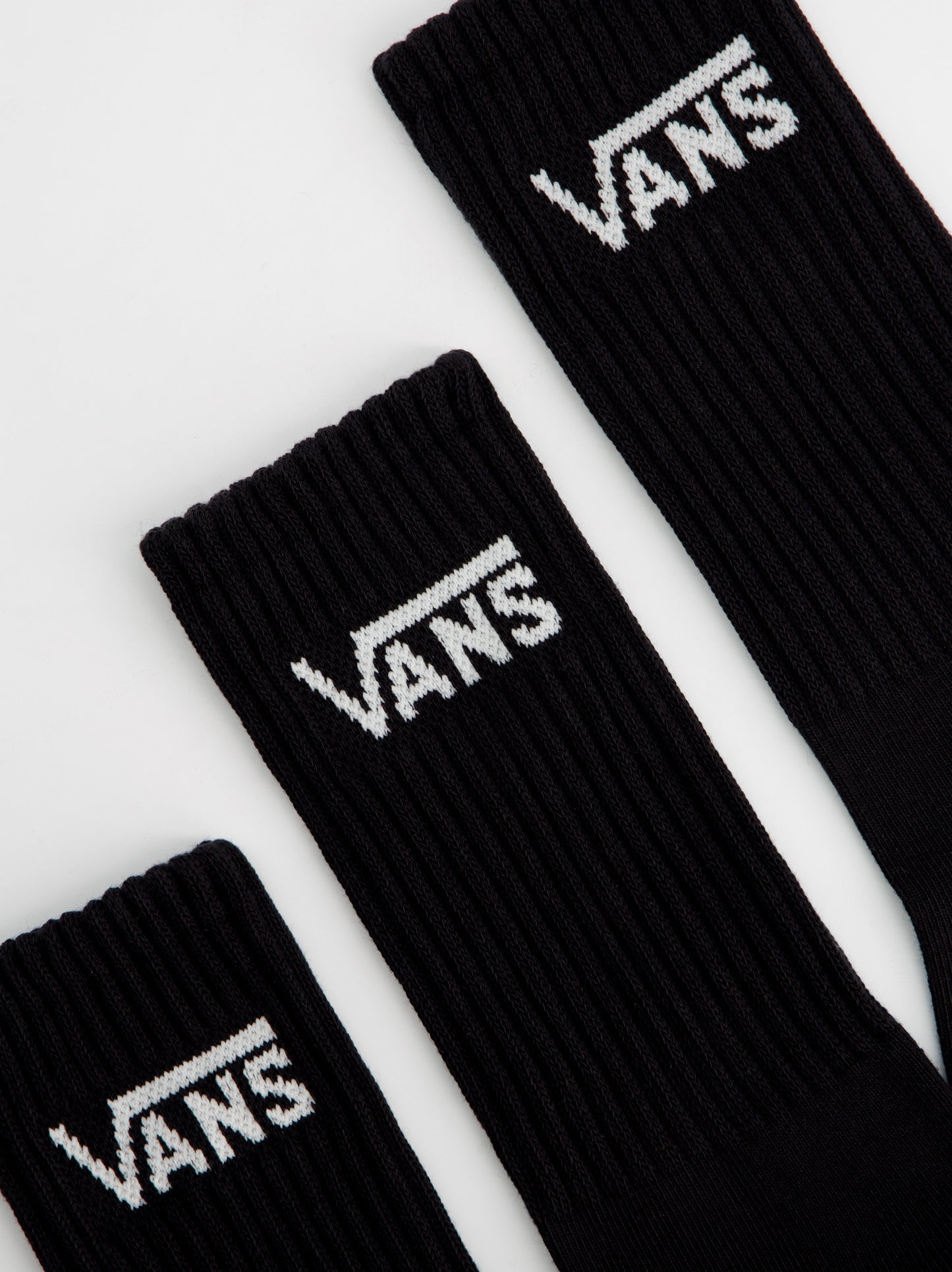 Pack de tres calcetines altos negros - Vans Classic Crew