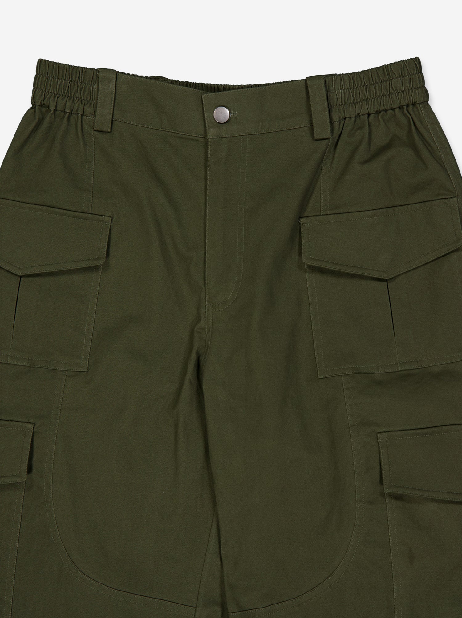 Pantalón cargo verde con bajo ajustable y bolsillos Breeze