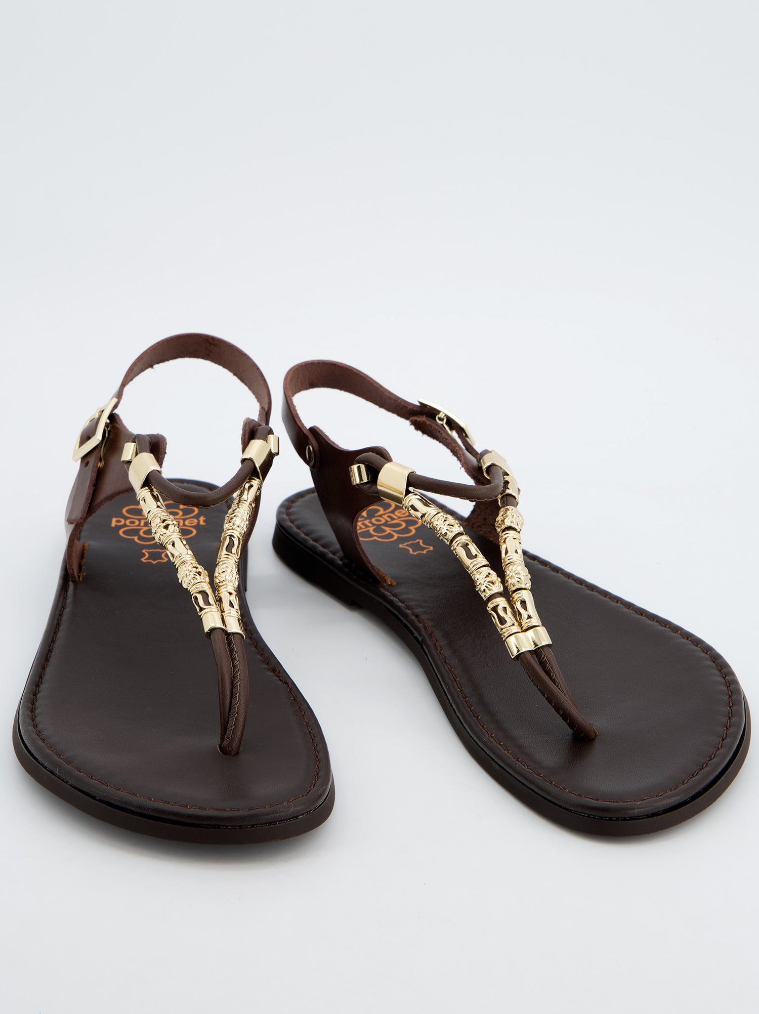 Sandalias De Piel Con Detalle Metálico - Porronet