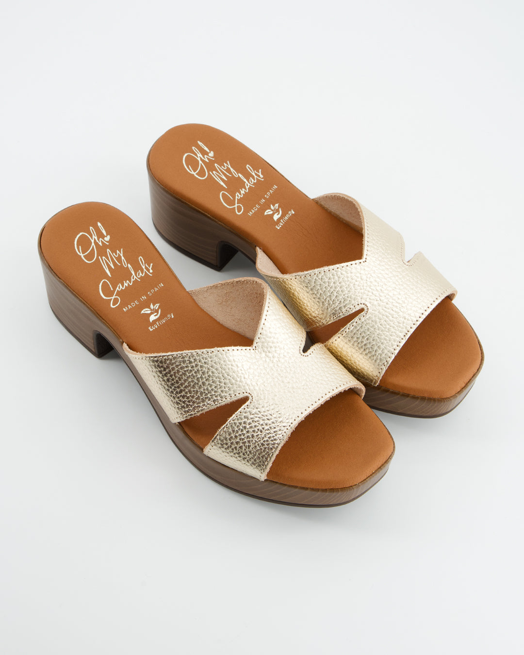 Sandalias Con Plataforma Dorada - Sens