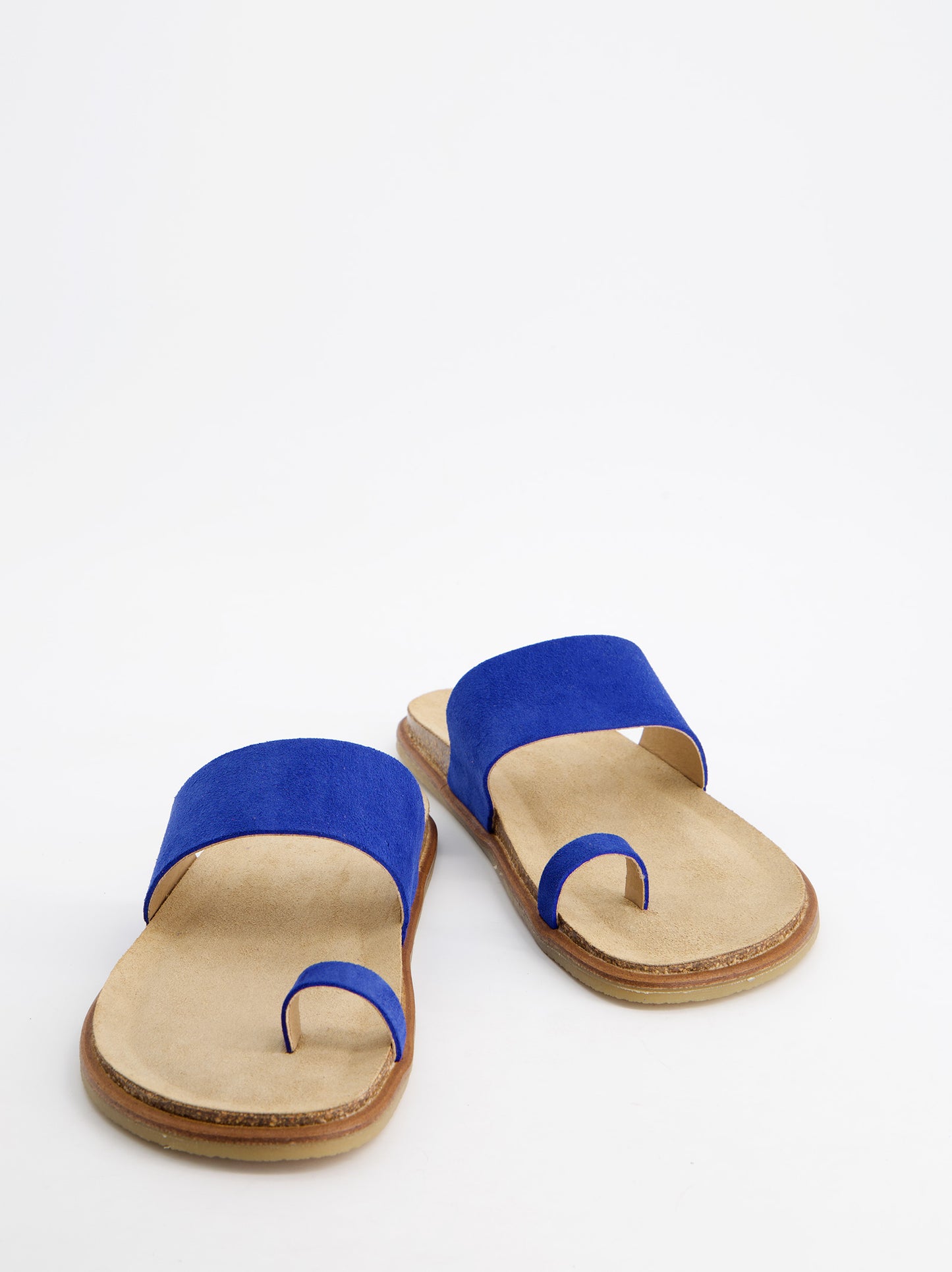 Sandalias Planas De Serraje Azul - Katao