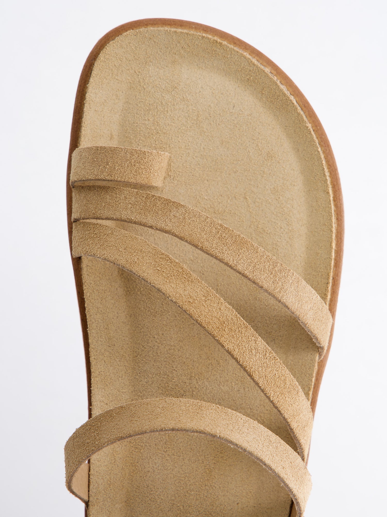 Sandalias Planas De Serraje Beige - VAne