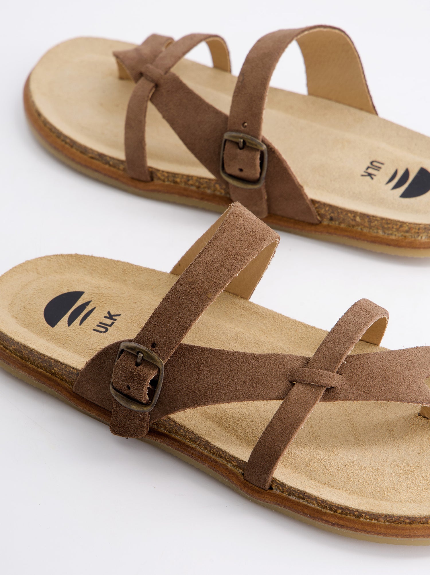Sandalias Planas De Serraje Taupe - Krabi
