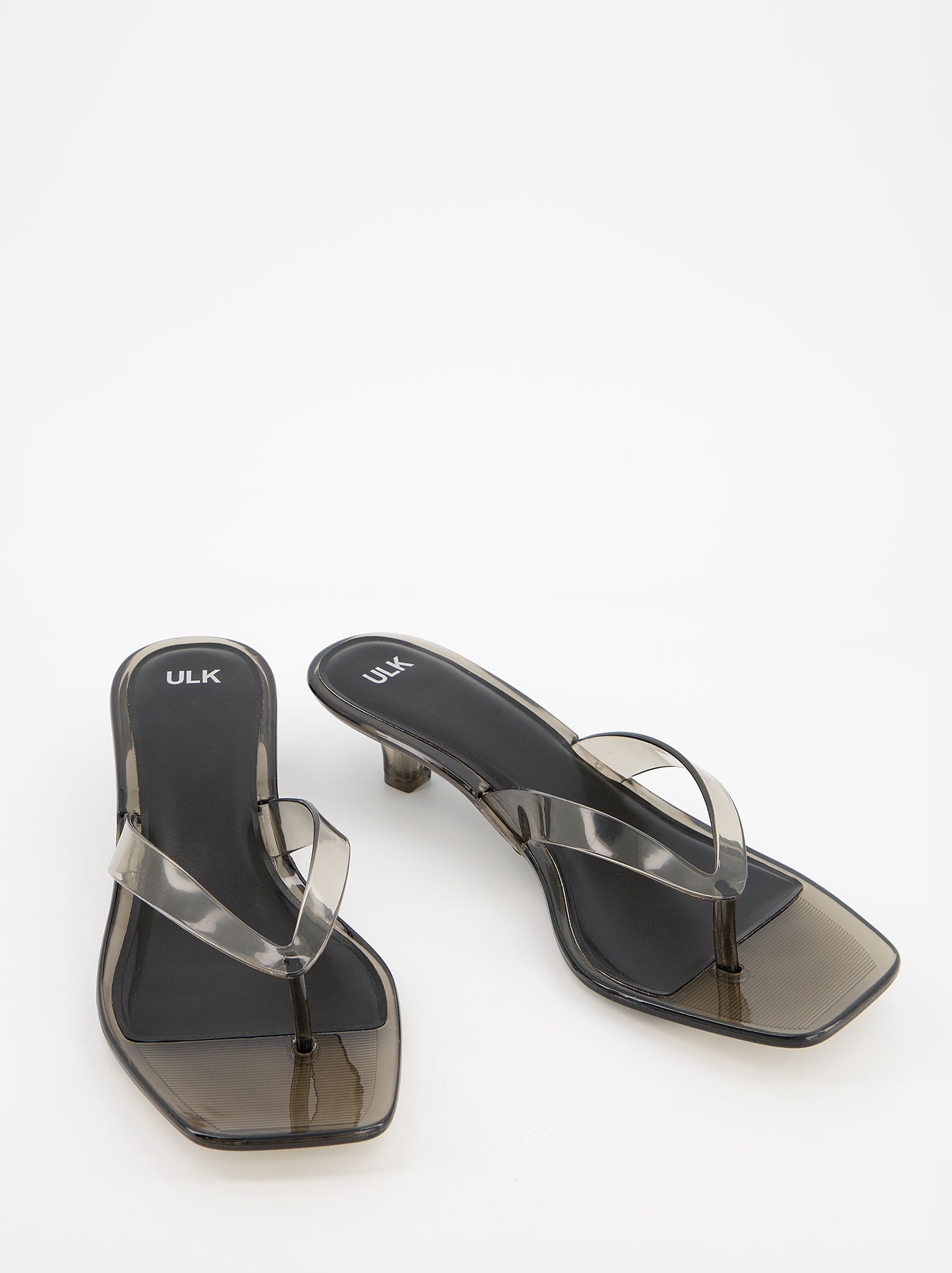 Sandalias de tacón negro transparente - Core