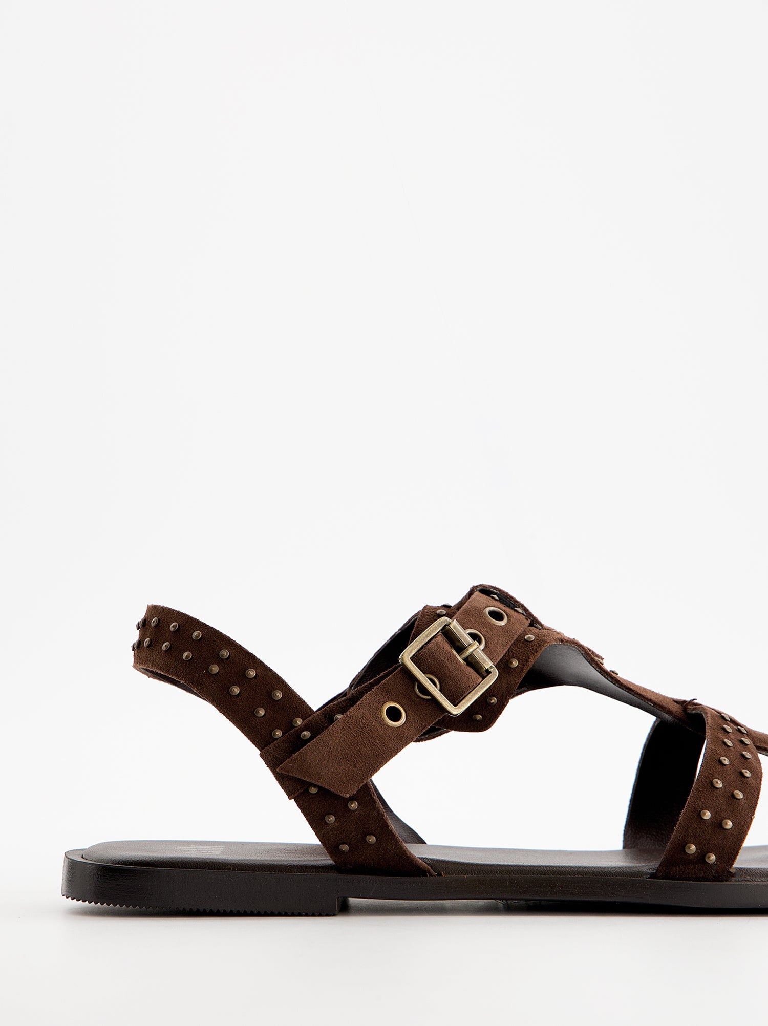 Sandalias planas de ante con tachas - Tine