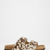 Sandalias planas de pelo con estampado animal